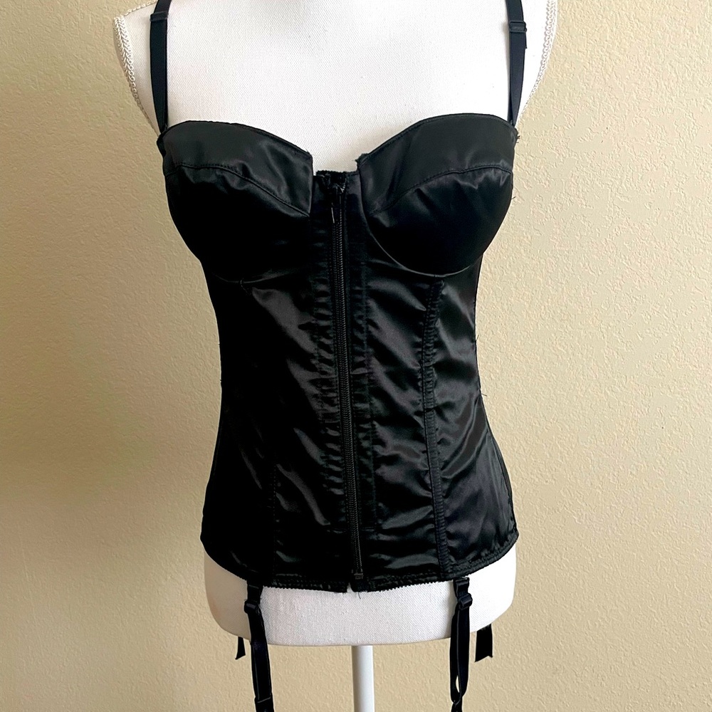 Brand New Black Satin Corset- Size 36B